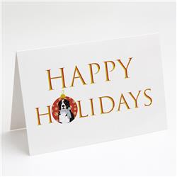 CK9165GCA7P 5 x 7 in. Unisex Bernese Mountain Dog No.3 Happy Holidays Greeting Cards & Envelopes, Multi Color - Pack of 8