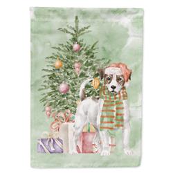 40 x 28 in. Unisex Christmas Jack Russell Terrier Smooth Canvas House Flag, Multi Color