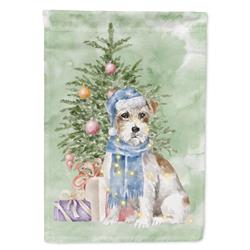 40 x 28 in. Unisex Christmas Jack Russell Terrier Wire Canvas House Flag, Multi Color