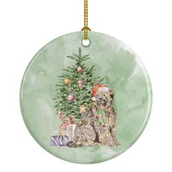 2.8 x 2.8 in. Unisex Briard Christmas Presents & Tree Ceramic Ornament, Multi Color