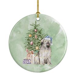 2.8 x 2.8 in. Unisex Briard No.2 Christmas Presents & Tree Ceramic Ornament, Multi Color