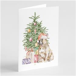 CK8183GCA7P 5 x 7 in. Unisex Christmas French Bulldog Fawn Greeting Cards & Envelopes, Multi Color - Pack of 8
