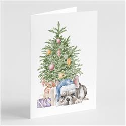 CK8184GCA7P 5 x 7 in. Unisex Christmas French Bulldog Black No.1 Greeting Cards & Envelopes, Multi Color - Pack of 8