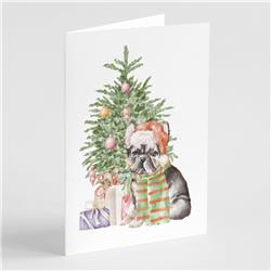 CK8185GCA7P 5 x 7 in. Unisex Christmas French Bulldog Black No.2 Greeting Cards & Envelopes, Multi Color - Pack of 8