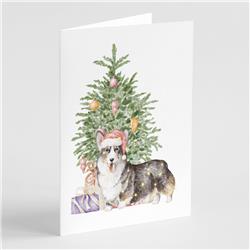 CK8188GCA7P 5 x 7 in. Unisex Christmas Pembroke Corgi Tricolor Greeting Cards & Envelopes, Multi Color - Pack of 8