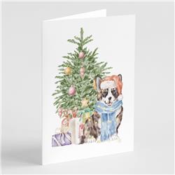 CK8189GCA7P 5 x 7 in. Unisex Christmas Cardigan Corgi Greeting Cards & Envelopes, Multi Color - Pack of 8