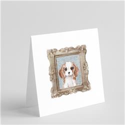 CK8400GC55 5 x 5 in. Unisex Cavalier King Charles Spaniel Red & White Puppy Square Greeting Cards & Envelopes, Multi Color - Pack of 8