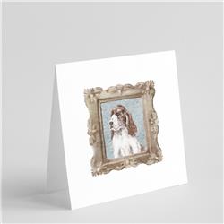 5 x 5 in. Unisex English Cocker Spaniel Brown White Side View Square Greeting Cards & Envelopes, Multi Color - Pack of 8