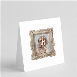 5 x 5 in. Unisex English Cocker Spaniel Liver Tan Front View Square Greeting Cards & Envelopes, Multi Color - Pack of 8