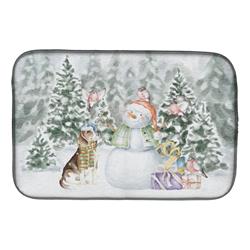 21 x 14 in. Unisex Beagle Tricolor Side View with Christmas Presents Dish Drying Mat, Multi Color