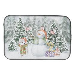 CK8046DDM 21 x 14 in.  Samoyed Puppy with Christmas Presents Dish Drying Mat  Multi Color