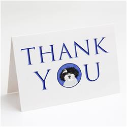 CK9117GCA7P 5 x 7 in. Unisex Shih-Tzu Black & White No.1 Thank You Greeting Cards & Envelopes, Multi Color - Pack of 8