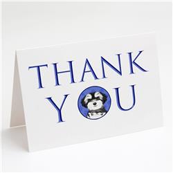 CK9118GCA7P 5 x 7 in. Unisex Shih-Tzu Black & White No.2 Thank You Greeting Cards & Envelopes, Multi Color - Pack of 8