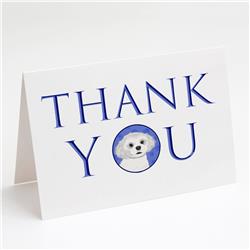 CK9130GCA7P 5 x 7 in. Unisex Shih-Tzu Silver & White No.1 Thank You Greeting Cards & Envelopes, Multi Color - Pack of 8