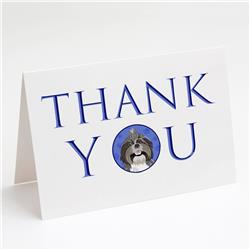 CK9131GCA7P 5 x 7 in. Unisex Shih-Tzu Silver & White No.2 Thank You Greeting Cards & Envelopes, Multi Color - Pack of 8