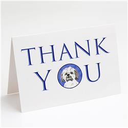 CK9132GCA7P 5 x 7 in. Unisex Shih-Tzu Silver Gold & White No.1 Thank You Greeting Cards & Envelopes, Multi Color - Pack of 8