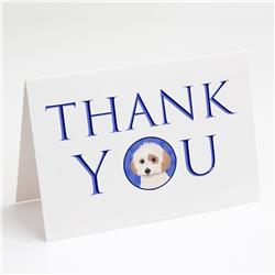 CK9134GCA7P 5 x 7 in. Unisex Shih-Tzu White & Red Thank You Greeting Cards & Envelopes, Multi Color - Pack of 8