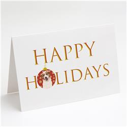 CK9150GCA7P 5 x 7 in. Unisex Australian Shepherd Red & White No.1 Happy Holidays Greeting Cards & Envelopes, Multi Color - Pack of 8
