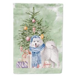 40 x 28 in. Unisex Christmas Samoyed No.2 Canvas House Flag, Multi Color