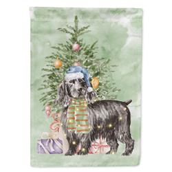 40 x 28 in. Unisex Christmas English Cocker Spaniel Black Canvas House Flag, Multi Color