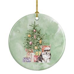2.8 x 2.8 in. Unisex Corgi Puppy Christmas Presents & Tree Ceramic Ornament, Multi Color