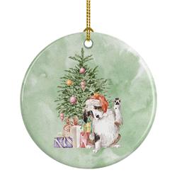 2.8 x 2.8 in. Unisex Australian Shepherd High Five Christmas Presents & Tree Ceramic Ornament, Multi Color