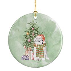 2.8 x 2.8 in. Unisex Samoyed Christmas Presents & Tree Ceramic Ornament, Multi Color