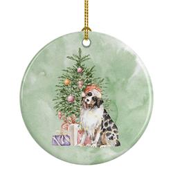 2.8 x 2.8 in. Unisex Australian Shepherd No.2 Christmas Presents & Tree Ceramic Ornament, Multi Color