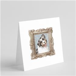 CK8370GC55 5 x 5 in. Unisex Australian Shepherd Merle Tongue Out Square Greeting Cards & Envelopes, Multi Color - Pack of 8