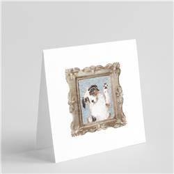 5 x 5 in. Unisex Australian Shepherd Merle Hello Square Greeting Cards & Envelopes, Multi Color - Pack of 8