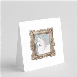 5 x 5 in. Unisex Samoyed Side View Square Greeting Cards & Envelopes, Multi Color - Pack of 8