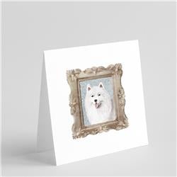 5 x 5 in. Unisex Samoyed Front View Square Greeting Cards & Envelopes, Multi Color - Pack of 8