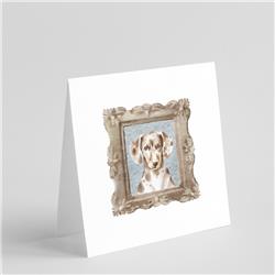 CK8394GC55 5 x 5 in. Unisex Dachsund Shorthaired Merle Front View Square Greeting Cards & Envelopes, Multi Color - Pack of 8