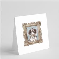 CK8395GC55 5 x 5 in. Unisex Dachsund Shorthaired Merle Puppy Square Greeting Cards & Envelopes, Multi Color - Pack of 8