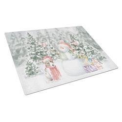 CK8072LCB 15 x 12 in. Unisex Jack Russell Terrier Puppy with Christmas Presents Glass Cutting Board, Multi Color - Large