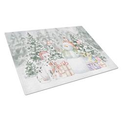 CK8079LCB 15 x 12 in. Unisex Dalmatian Puppy with Christmas Presents Glass Cutting Board, Multi Color - Large