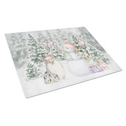 CK8092LCB 15 x 12 in. Unisex Sheltie & Shetland Sheepdog Blue Merle with Christmas Presents Glass Cutting Board, Multi Color - Large