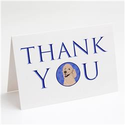 CK9077GCA7P 5 x 7 in. Unisex Poodle Standard Cafe Au Lait Thank You Greeting Cards & Envelopes, Multi Color - Pack of 8