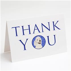 CK9080GCA7P 5 x 7 in. Unisex Poodle Standard White Thank You Greeting Cards & Envelopes, Multi Color - Pack of 8