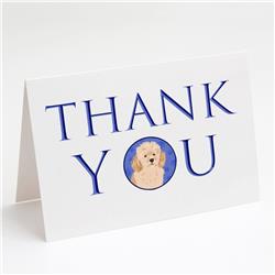 CK9082GCA7P 5 x 7 in. Unisex Poodle Toy Apricot No.2 Thank You Greeting Cards & Envelopes, Multi Color - Pack of 8