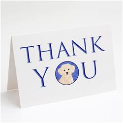 CK9084GCA7P 5 x 7 in. Unisex Poodle Toy Cream Thank You Greeting Cards & Envelopes, Multi Color - Pack of 8