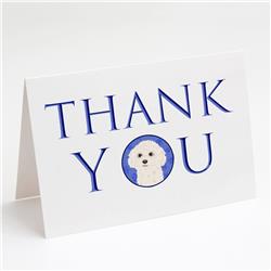CK9087GCA7P 5 x 7 in. Unisex Poodle Toy White Thank You Greeting Cards & Envelopes, Multi Color - Pack of 8