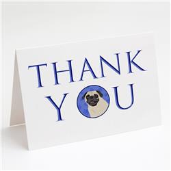 CK9091GCA7P 5 x 7 in. Unisex Pug Fawn No.2 Thank You Greeting Cards & Envelopes, Multi Color - Pack of 8