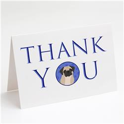 CK9092GCA7P 5 x 7 in. Unisex Pug Fawn No.3 Thank You Greeting Cards & Envelopes, Multi Color - Pack of 8