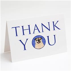 CK9093GCA7P 5 x 7 in. Unisex Pug Fawn No.5 Thank You Greeting Cards & Envelopes, Multi Color - Pack of 8