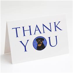 CK9094GCA7P 5 x 7 in. Unisex Rottweiler Black & Mahogany Thank You Greeting Cards & Envelopes, Multi Color - Pack of 8