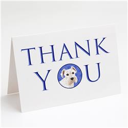 CK9110GCA7P 5 x 7 in. Unisex Schnauzer White No.1 Thank You Greeting Cards & Envelopes, Multi Color - Pack of 8