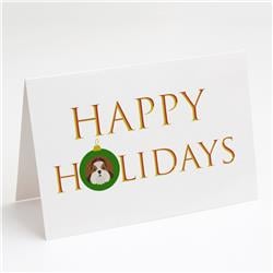 5 x 7 in. Unisex Imperial Shih Tzu Happy Holidays Christmas Greeting Cards & Envelopes, Multi Color - Pack of 8 -  PartyPros, PA3446000