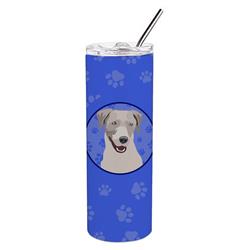 Picture of Carolines Treasures WDK1126TBL20 8.25 x 3 in. Unisex Labrador Retriever Gray Stainless Steel 20 oz Skinny Tumbler, Blue