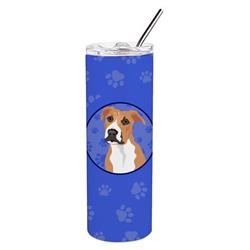 Picture of Carolines Treasures WDK1151TBL20 8.25 x 3 in. Unisex Pit Bull Fawn No.3 Stainless Steel 20 oz Skinny Tumbler, Blue